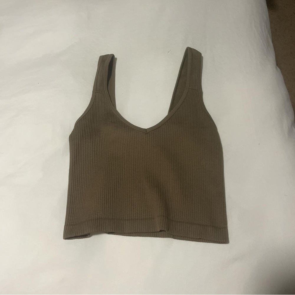 SHEIN Brown Ribbed Tank Top